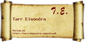 Tarr Eleonóra névjegykártya